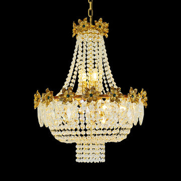 24X30 Inch Classical French Empire Brass and Crystal Chandelier-铜灯-Jecanoli