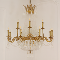 37X39 Inch 15 Lights French Empire Brass and Crystal Chandelier-铜灯-Jecanoli