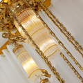 Luxury Flush Mounted 138 Inch Long Antique Brass Angels Chandelier for Staircase-铜灯-Jecanoli