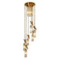 Luxury Flush Mounted 138 Inch Long Antique Brass Angels Chandelier for Staircase-铜灯-Jecanoli