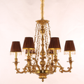30X30 Inch 6 Lights Baroque Style Antique Copper Chandelier-铜灯-Jecanoli