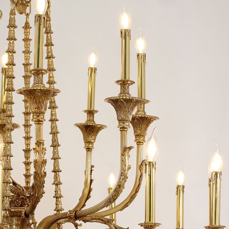 71X98 Inch Rococo Style Big French Empire Copper Chandelier for Foyer-大吊灯-Jecanoli