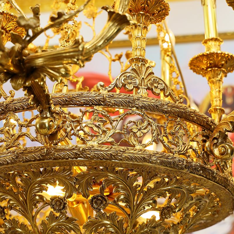 47X43 Inch Baroque Style Antique French Palace Copper Chandelier-大吊灯-Jecanoli