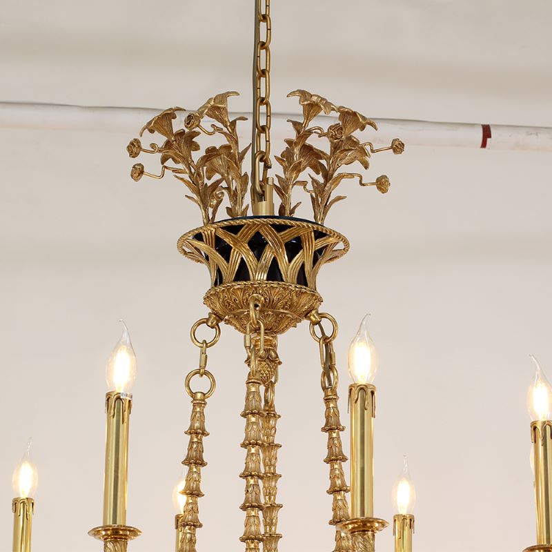 71X98 Inch Rococo Style Big French Empire Copper Chandelier for Foyer-大吊灯-Jecanoli