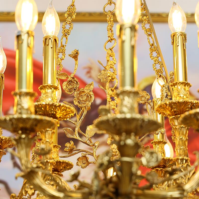 47X43 Inch Baroque Style Antique French Palace Copper Chandelier-大吊灯-Jecanoli