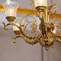 33X25 Inch 6 Lights Small Antique Copper Chandelier Light with Glass Shades-铜灯-Jecanoli