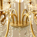 8 Lights Candle Style Small Brass and Crystal Chandelier for Bedroom-铜灯-Jecanoli