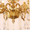 27X30 Inch 6 Lights Small Traditional Brass and Crystal Chandelier for Kitchen-铜灯-Jecanoli