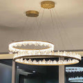 36 Inch Round Modern Chandelier Brass & Clear Geode Quartz Crystal Hanging Light-现代灯-Jecanoli