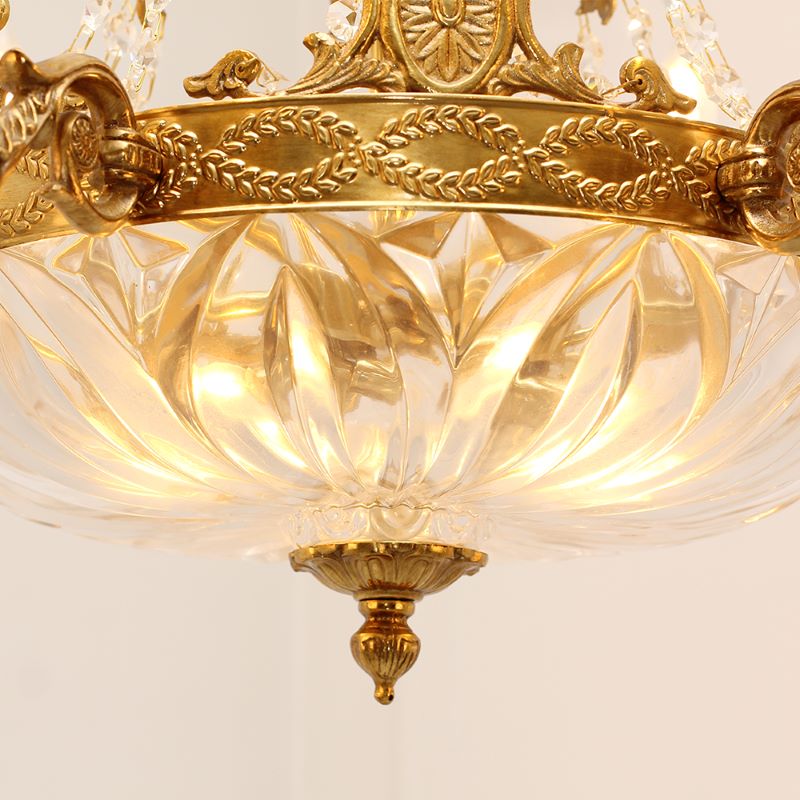 31X27 Inch 9 Lights Retro Style French Empire Chandelier Brass Chandelier for Study Room-铜灯-Jecanoli