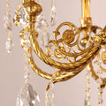 27X30 Inch 6 Lights Small Traditional Brass and Crystal Chandelier for Kitchen-铜灯-Jecanoli