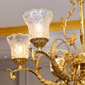 33X25 Inch 6 Lights Small Antique Copper Chandelier Light with Glass Shades-铜灯-Jecanoli