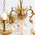 12 Lights 50 Inch Linear Traditional Gold Brass and Crystal Chandelier for Dining Room-铜灯-Jecanoli