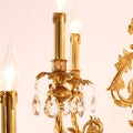 43X39 Inch 15 Lights Two-tier Traditional Brass and Crystal Chandelier for Living Room-铜灯-Jecanoli