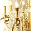 8 Lights Candle Style Small Brass and Crystal Chandelier for Bedroom-铜灯-Jecanoli