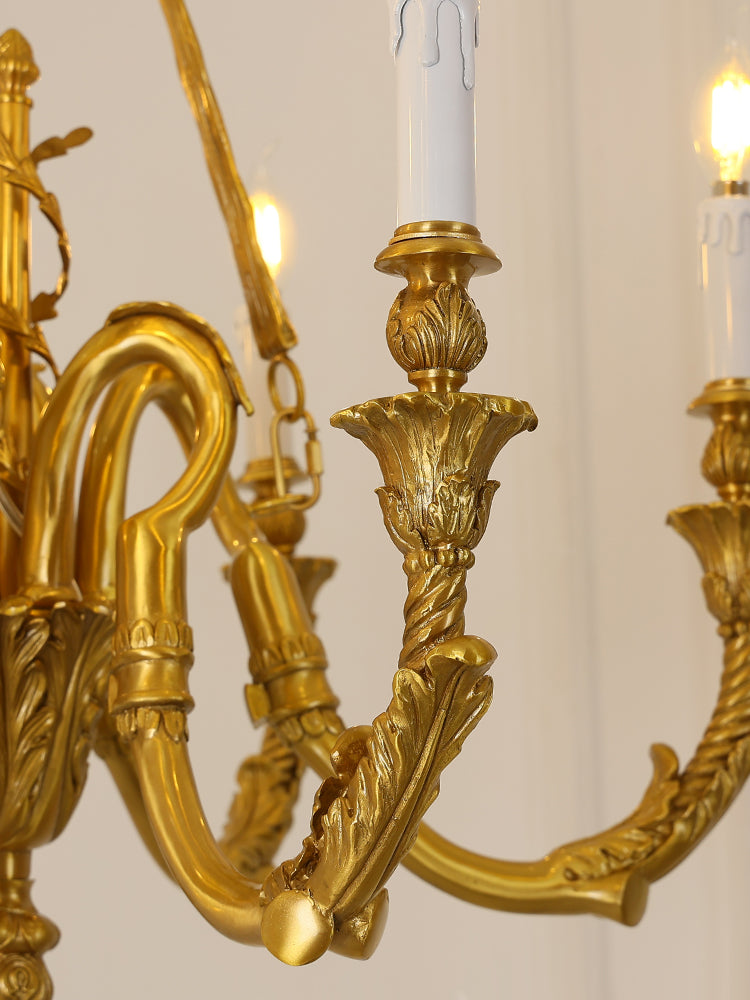 27X23 Inch 6 Lights Small Copper Chandelier Lighting for Bedroom European Living Room Chandelier-铜灯-Jecanoli