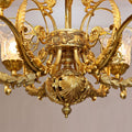 33X25 Inch 6 Lights Small Antique Copper Chandelier Light with Glass Shades-铜灯-Jecanoli
