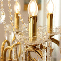 6 Lights Candle Style Small Brass and Crystal Chandelier for Bedroom-铜灯-Jecanoli
