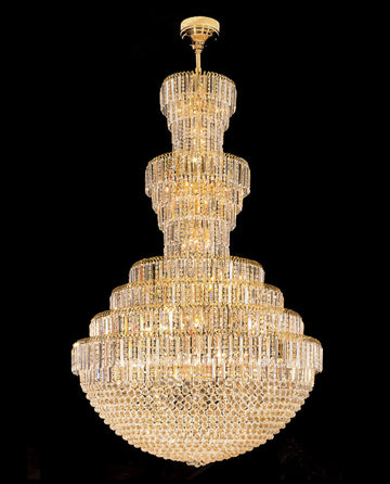 Large gold chandelier foyer lighting 71"W 106"H-大吊灯-Jecanoli