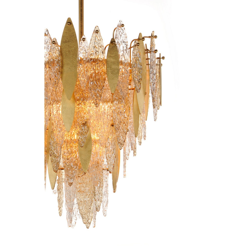 Majestic Gold Leaf 12-Light LED Chandelier, 24 Inch, Modern Lighting