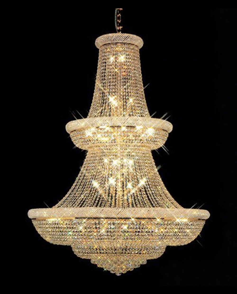 Big Foyer Chandelier Lighting in Gold 47"W 63"H-大吊灯-Jecanoli