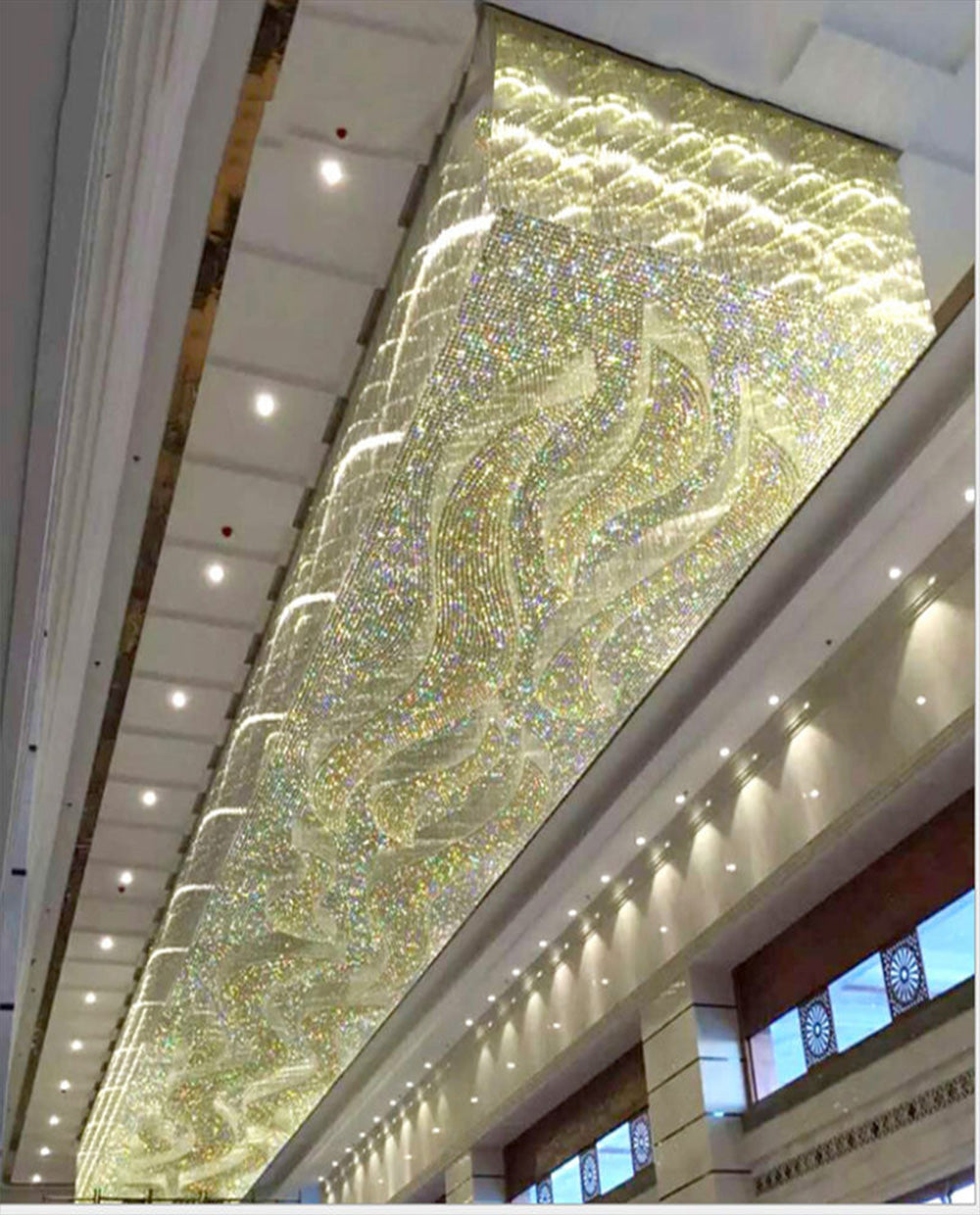 72X120 Inch Custom Made Extra Large Rectangle Flush Mounted Crystal Chandelier for Event Hall-大吊灯-Jecanoli