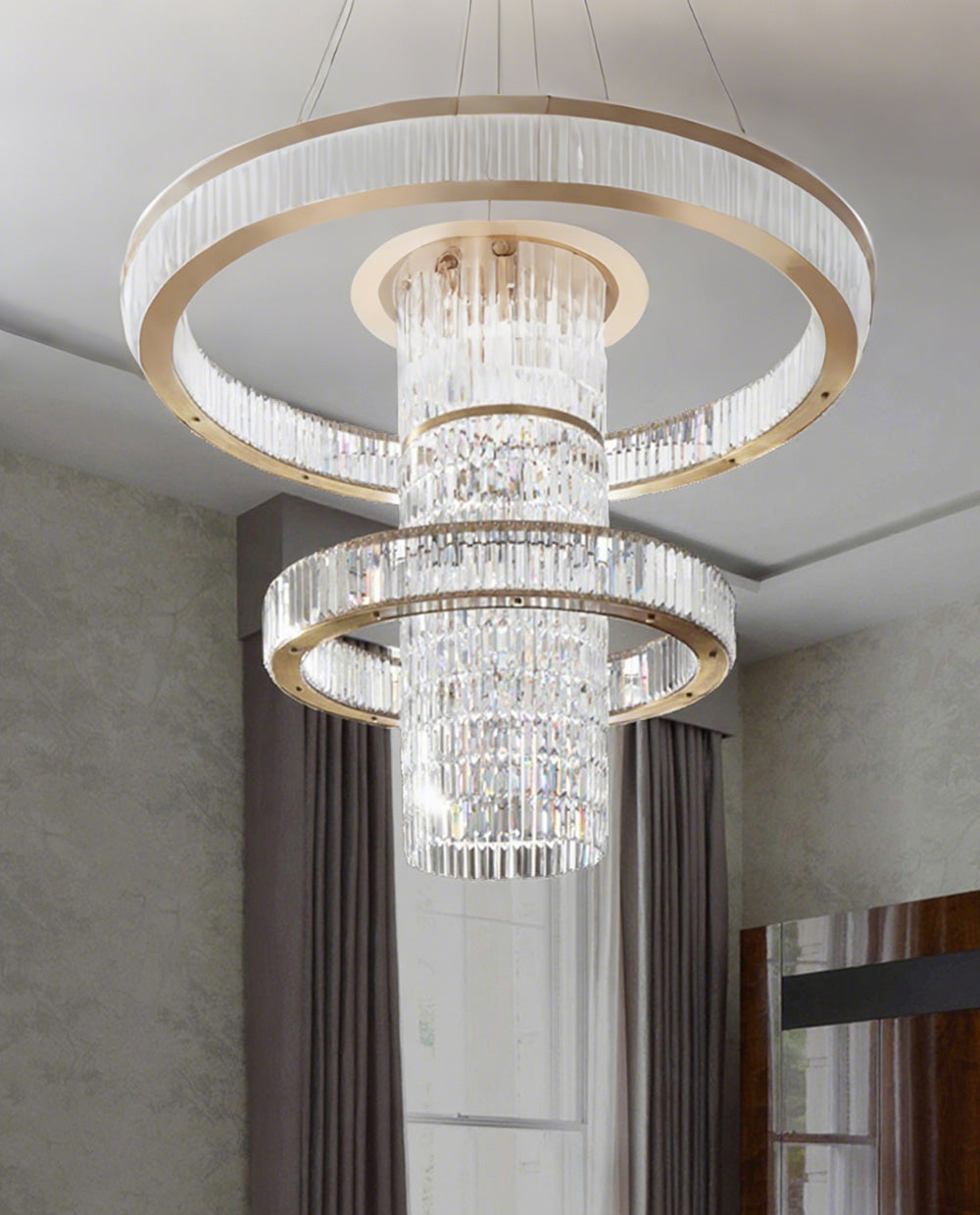 Large Modern Crystal Chandelier for Great Living Room 55"W 67"H-大吊灯-Jecanoli