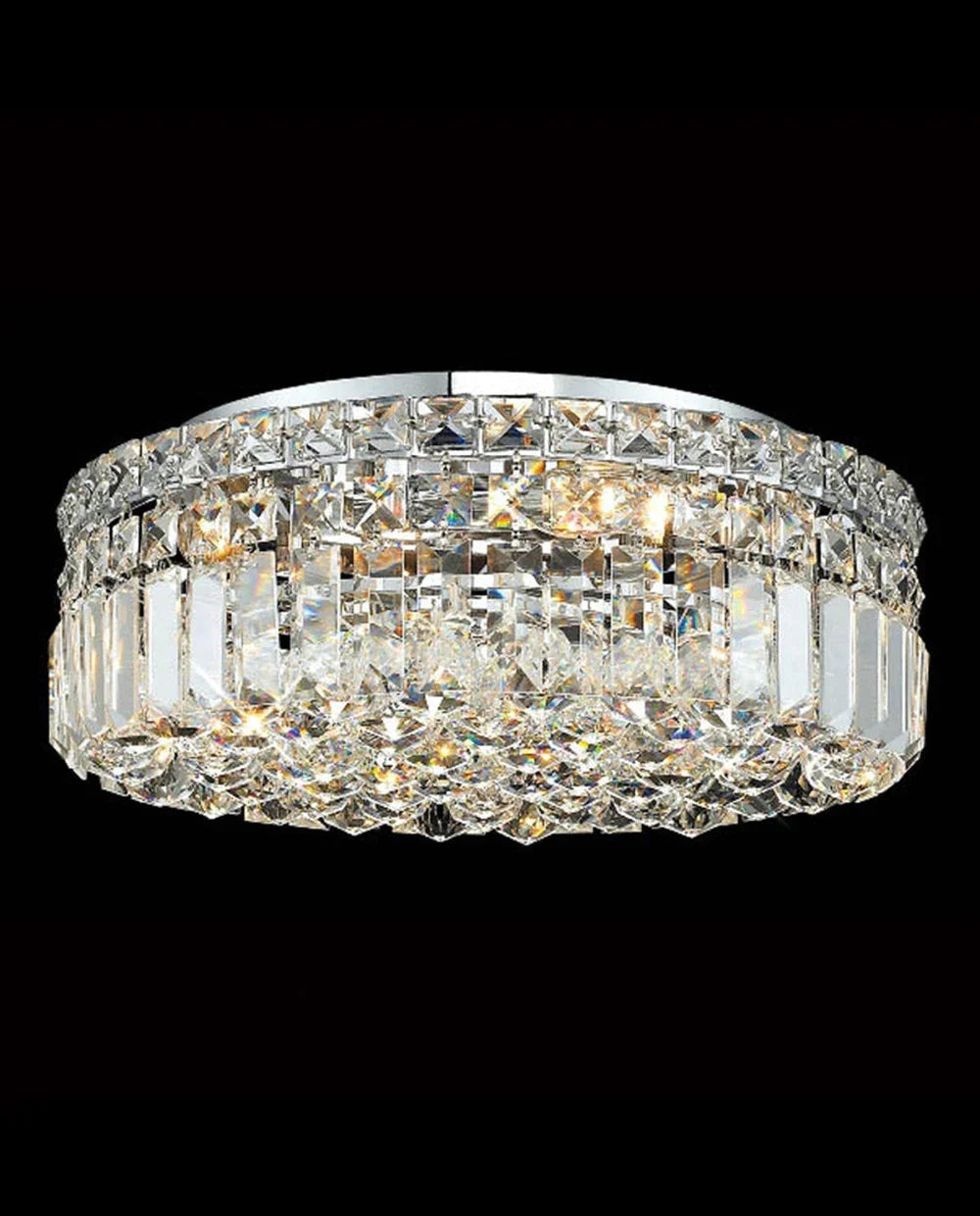 16'' Round Flush Mounted Chandelier Modern Crystal Ceiling Light-吸顶灯-Jecanoli