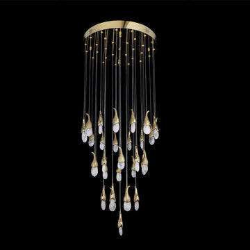 22X47 Inch 32 Rock Crystal Short-eggplants Pendant Modern LED Chandelier