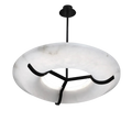 Isla Round Alabaster Dining Room Chandelier, Modern Lamp