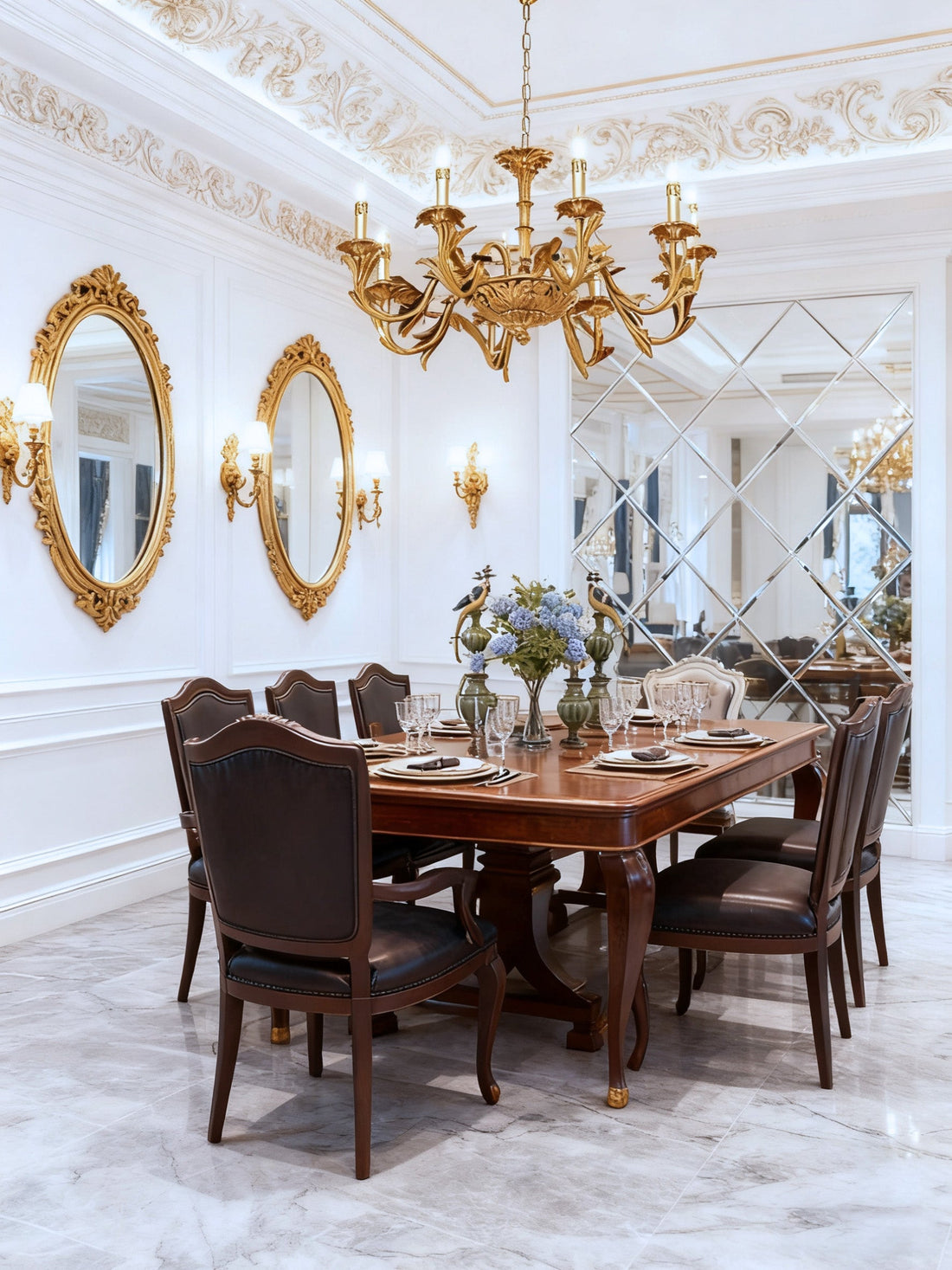 33X20 Inch 8 Lights Baroque Style European Antique Copper Chandelier-铜灯-Jecanoli