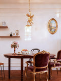 Mini Cast Copper Angel Crystal Pendant Light-铜灯-Jecanoli