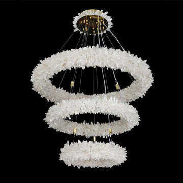 (24+36+48) Inch 3 Tiers Modern Geode Quartz Crystal LED Ring Chandelier-现代灯-Jecanoli