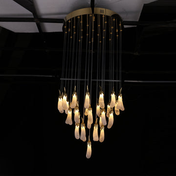 22X47 Inch 32 Rock Crystal Long-eggplants Pendant Modern LED Chandelier-现代灯-Jecanoli