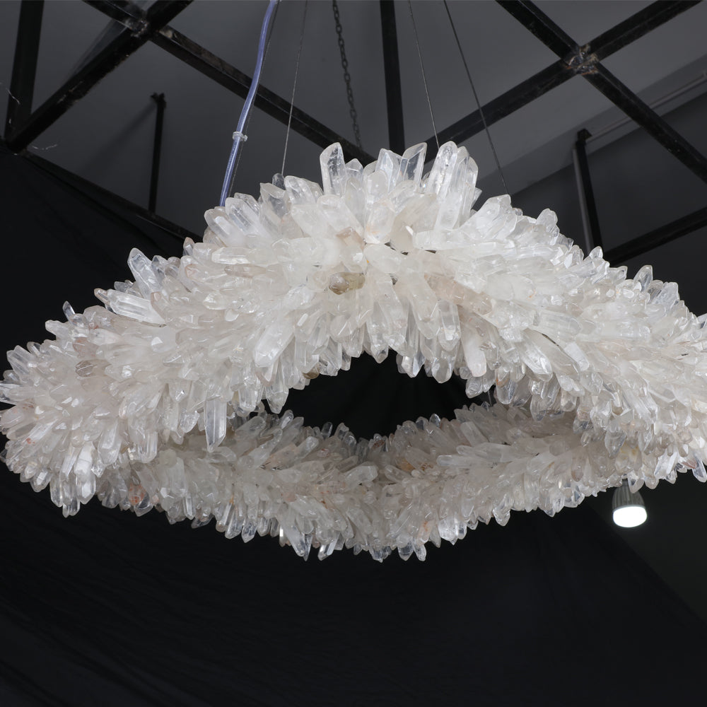 24'' Square Modern Geode Quartz Crystal Chandelier-现代灯-Jecanoli