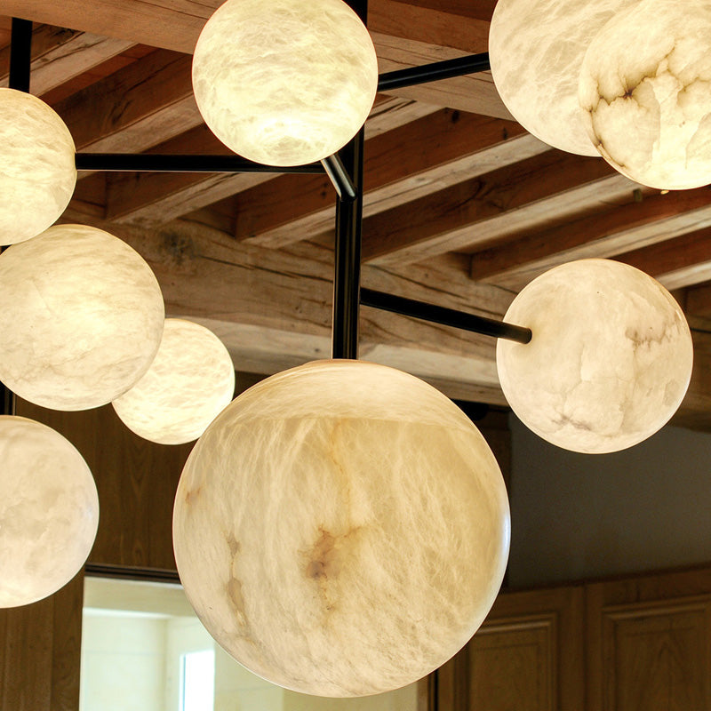 Lola Modern Artistic Alabaster Pendant Light, Unique Chandelier Designs