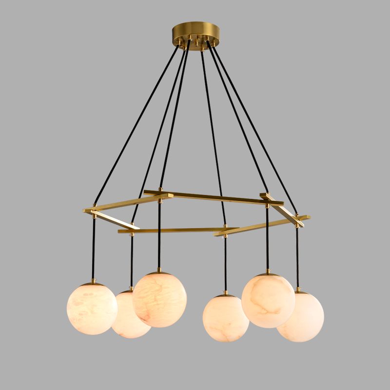 Alabaster Modern Round Ball Chandelier-chandeliers for dining room,chandeliers for stairways,chandeliers for foyer,chandeliers for bedrooms,chandeliers for kitchen,chandeliers for living room-Jecanoli