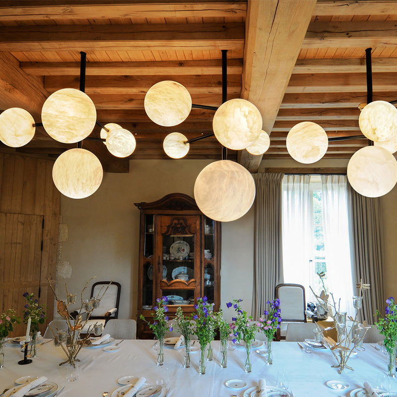 Lola Modern Artistic Alabaster Pendant Light, Unique Chandelier Designs