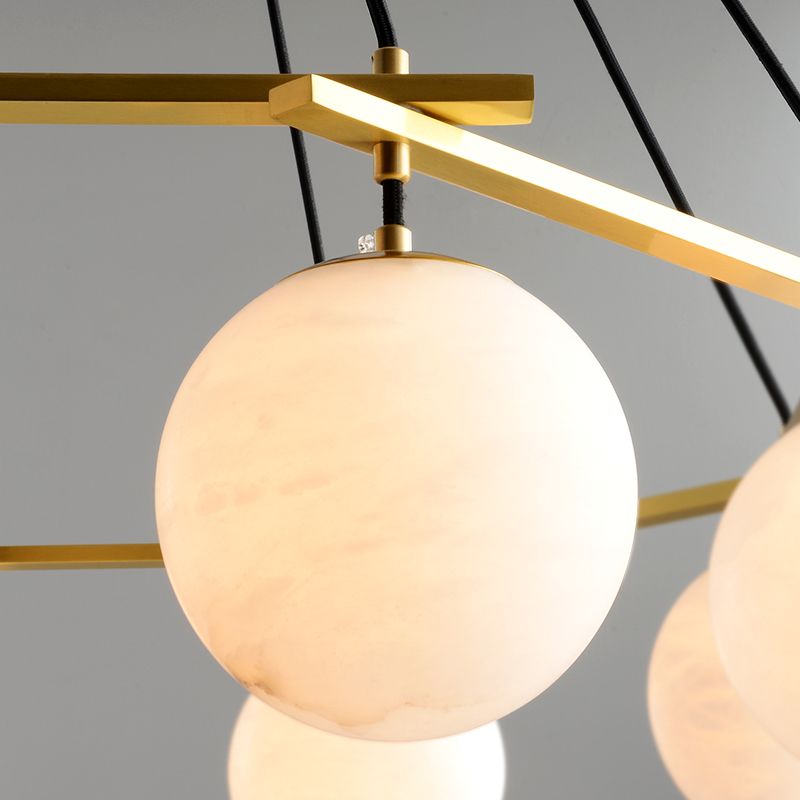 Alabaster Modern Round Ball Chandelier-chandeliers for dining room,chandeliers for stairways,chandeliers for foyer,chandeliers for bedrooms,chandeliers for kitchen,chandeliers for living room-Jecanoli