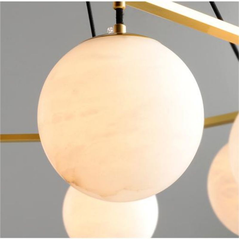 Alabaster Modern Round Ball Chandelier-chandeliers for dining room,chandeliers for stairways,chandeliers for foyer,chandeliers for bedrooms,chandeliers for kitchen,chandeliers for living room-Jecanoli