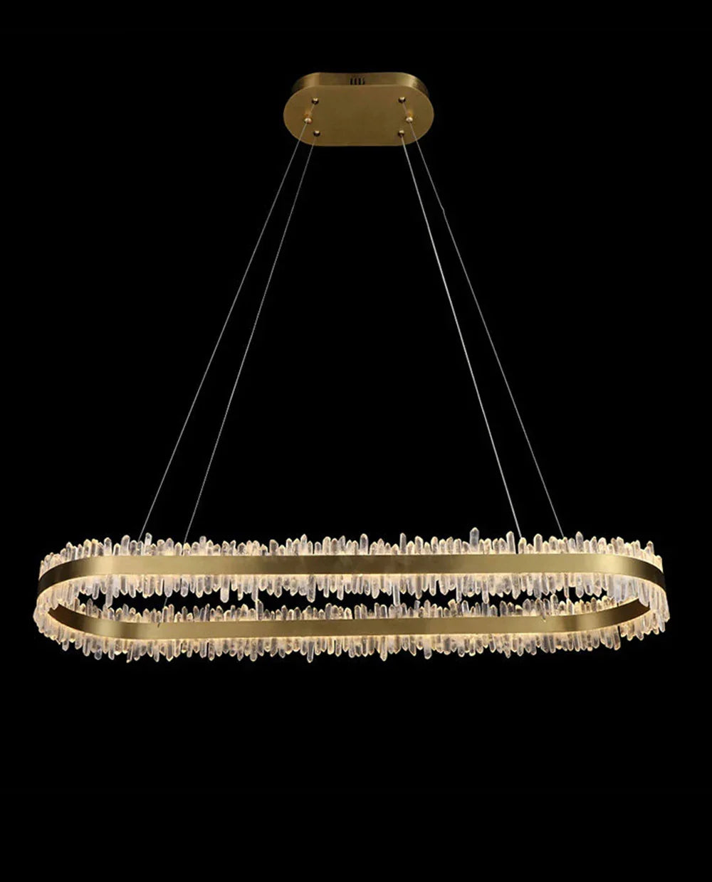 47 Inch Linear Chandelier Modern Quartz Crystal Chandelier for Dining Room-现代灯-Jecanoli
