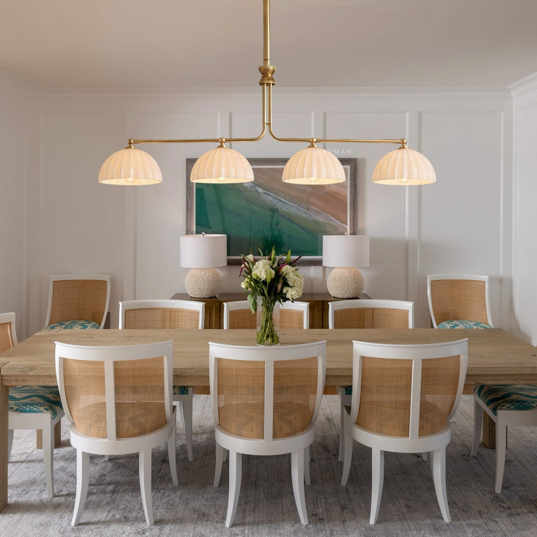 Enzo 42" Glass Linear Chandelier