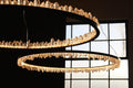 Designer 36 Inch Round Modern Chandelier Brass & Clear Geode Quartz Crystal Hanging Light-Chandelier-Jecanoli