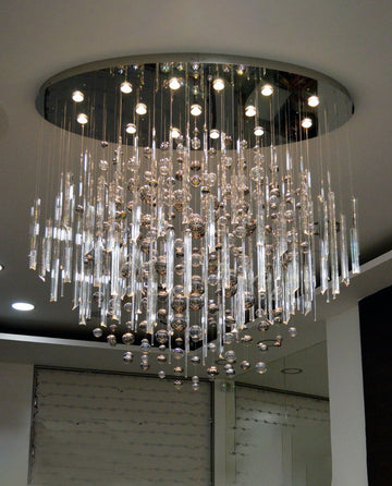 59'' Oval Chandelier for Dining Room Big Modern Glass Bubble Chandelier-大吊灯-Jecanoli