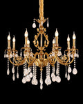 35X33 Inch 8 Lights Small Traditional Brass and Crystal Chandelier for Master Bedroom-铜灯-Jecanoli