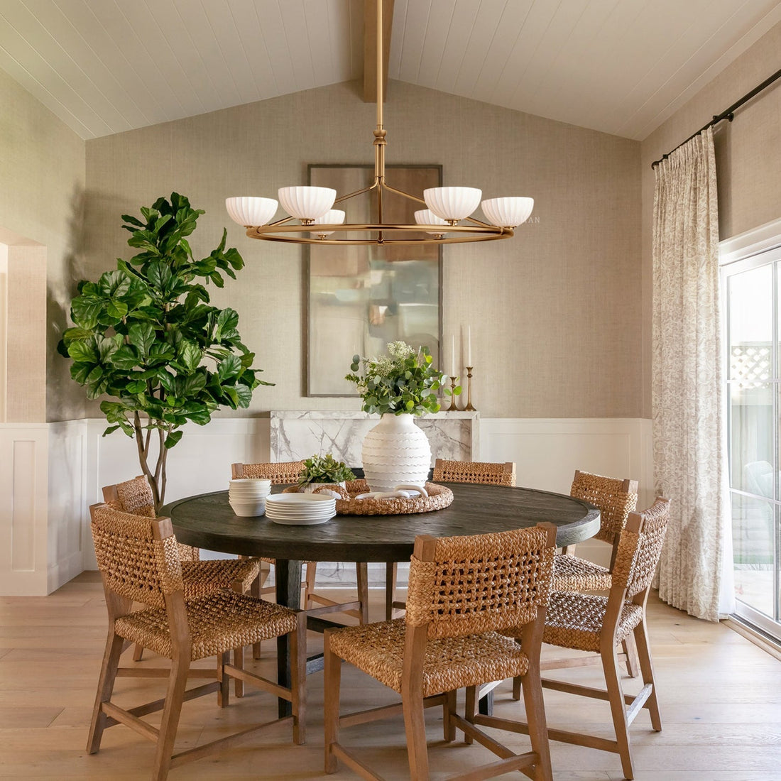 Enzo 48" Glass Round Chandelier