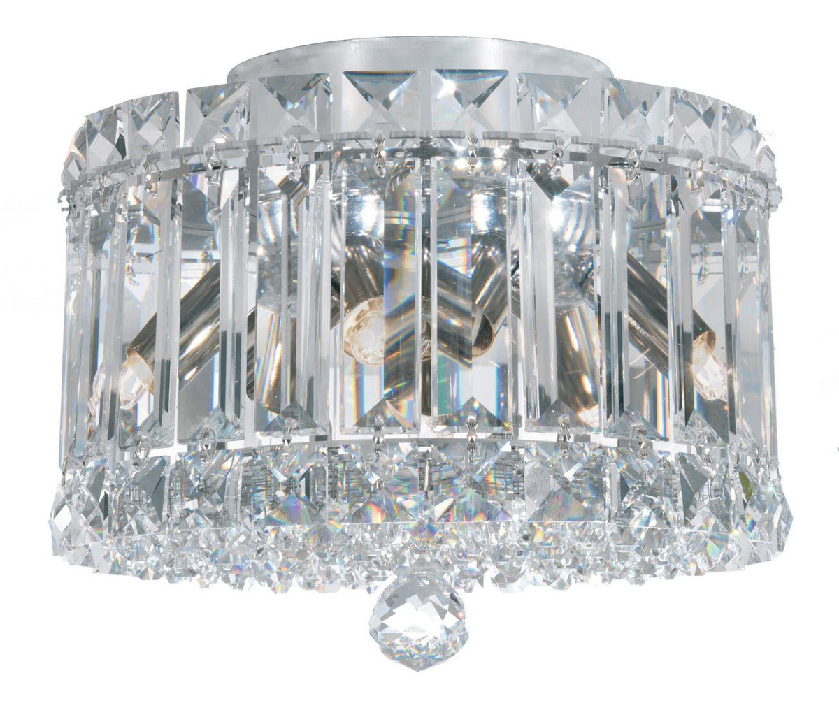 Plaza Four Light Flush Mount Polished Stainless Steel-Jecanoli