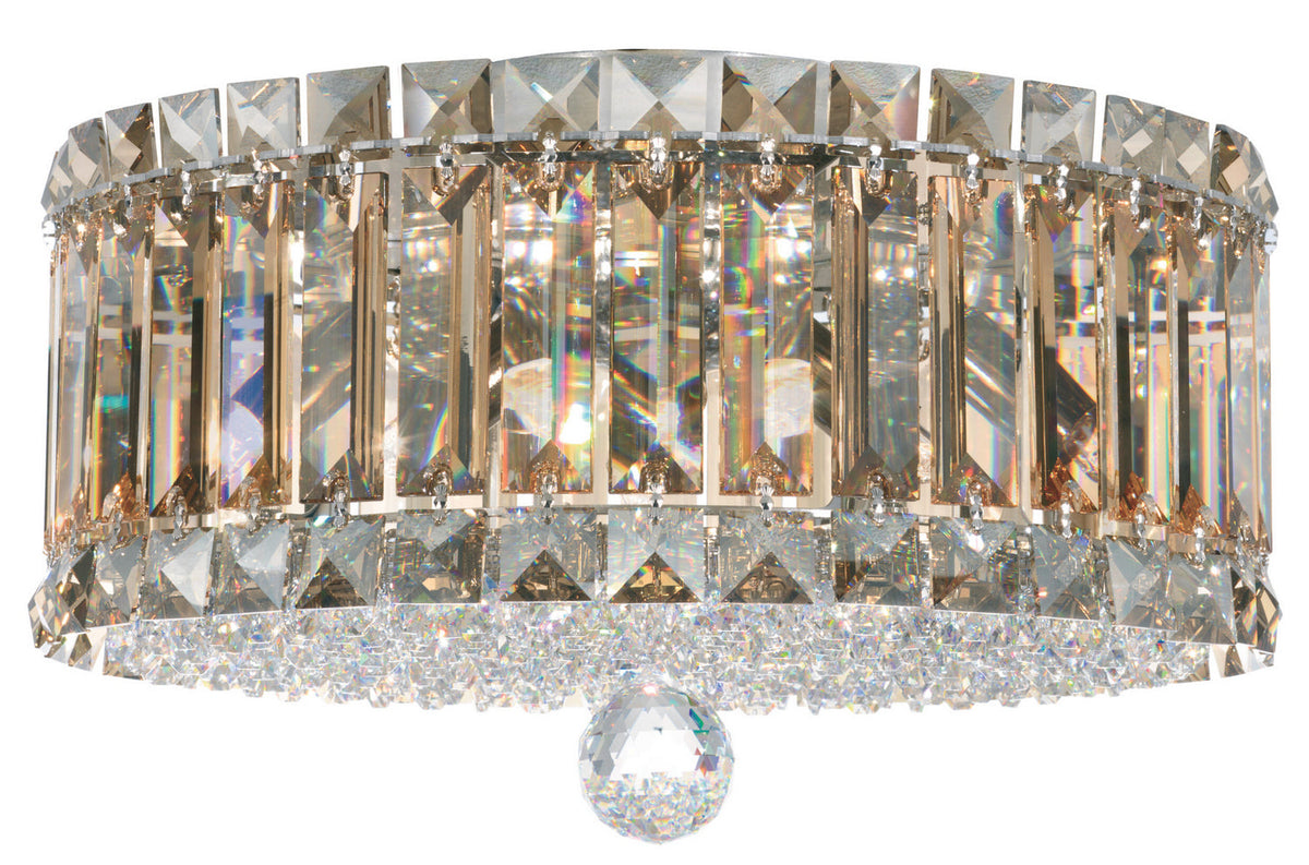 Plaza Four Light Flush Mount Polished Stainless Steel-Jecanoli