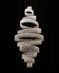 11 Crystal Ring Chandelier for High Ceilings 36X118 Inch Modern Staircase Chandelier Lighting-大吊灯-Jecanoli