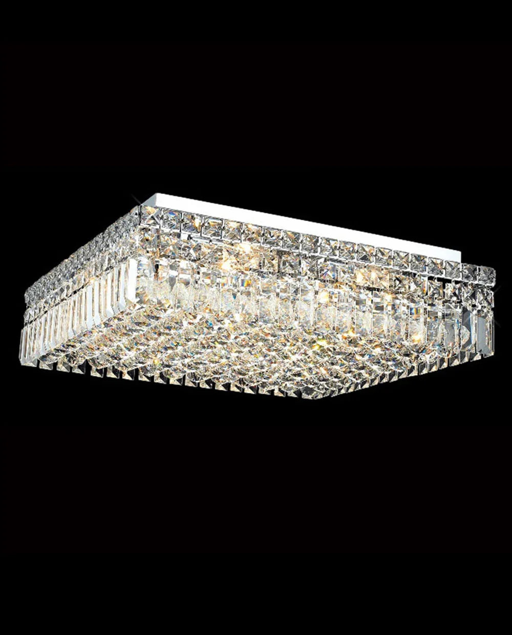 20'' Square Flush Mounted Chandelier Crystal Ceiling Light-吸顶灯-Jecanoli
